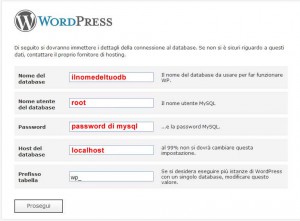 Wordpress installazione